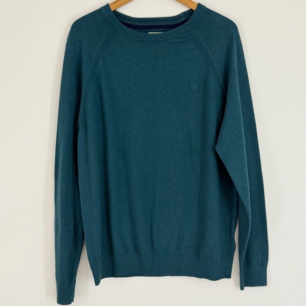 FatFace Men's Rye Cotton Cashmere Crew Neck Sweater Teal Green Size XL